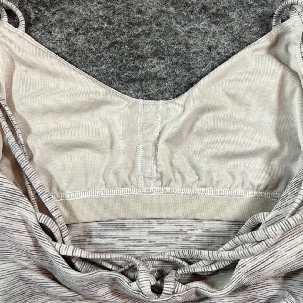 lululemon Create Your Calm Women Size 6 Grey White Space Dye Strappy Back Yoga - Picture 8 of 10